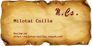 Milotai Csilla névjegykártya