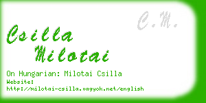 csilla milotai business card